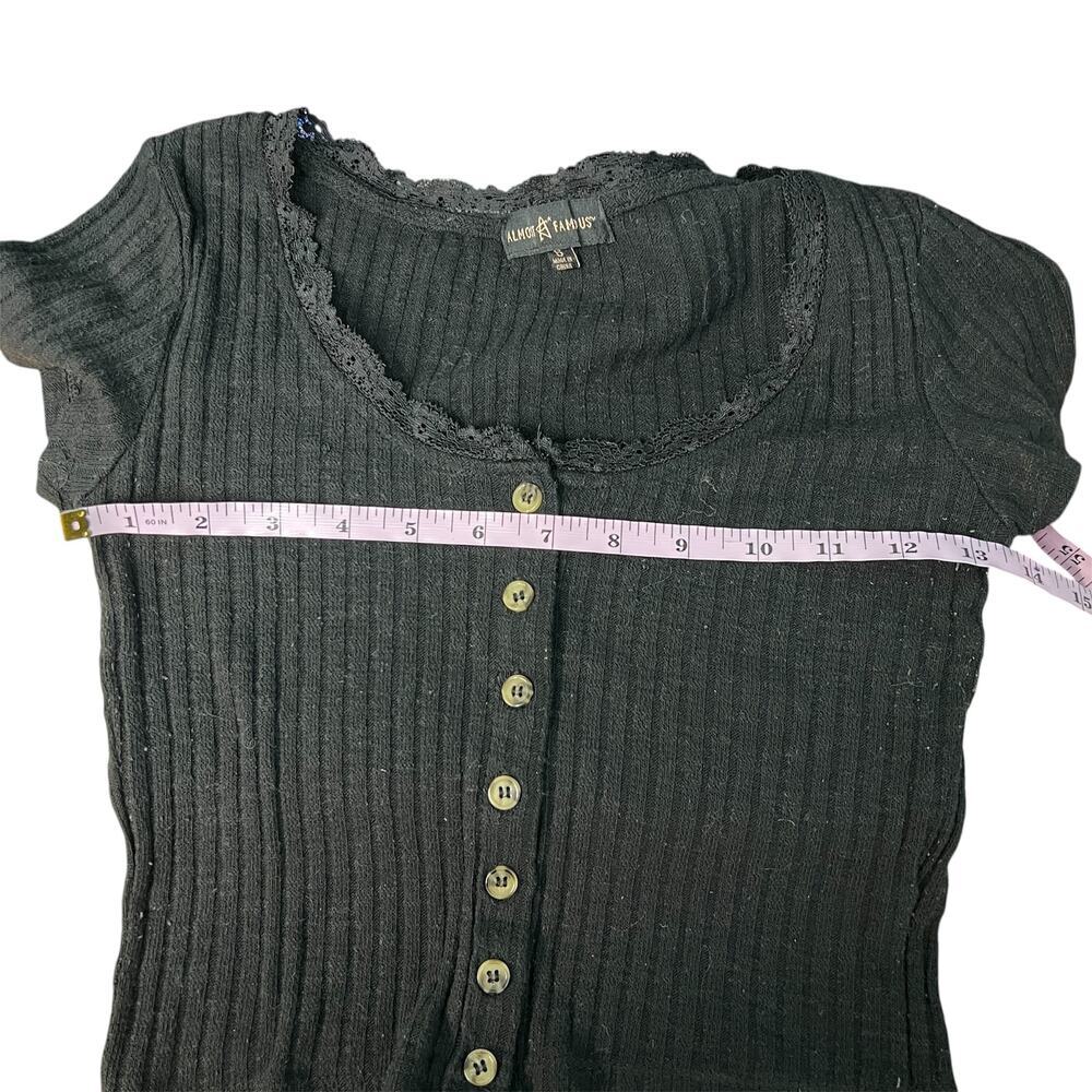 Almost Famous Y2K Cropped Top Womens Small Dark Fairy Whimsigoth Grunge Coquette - Picture 7 of 9